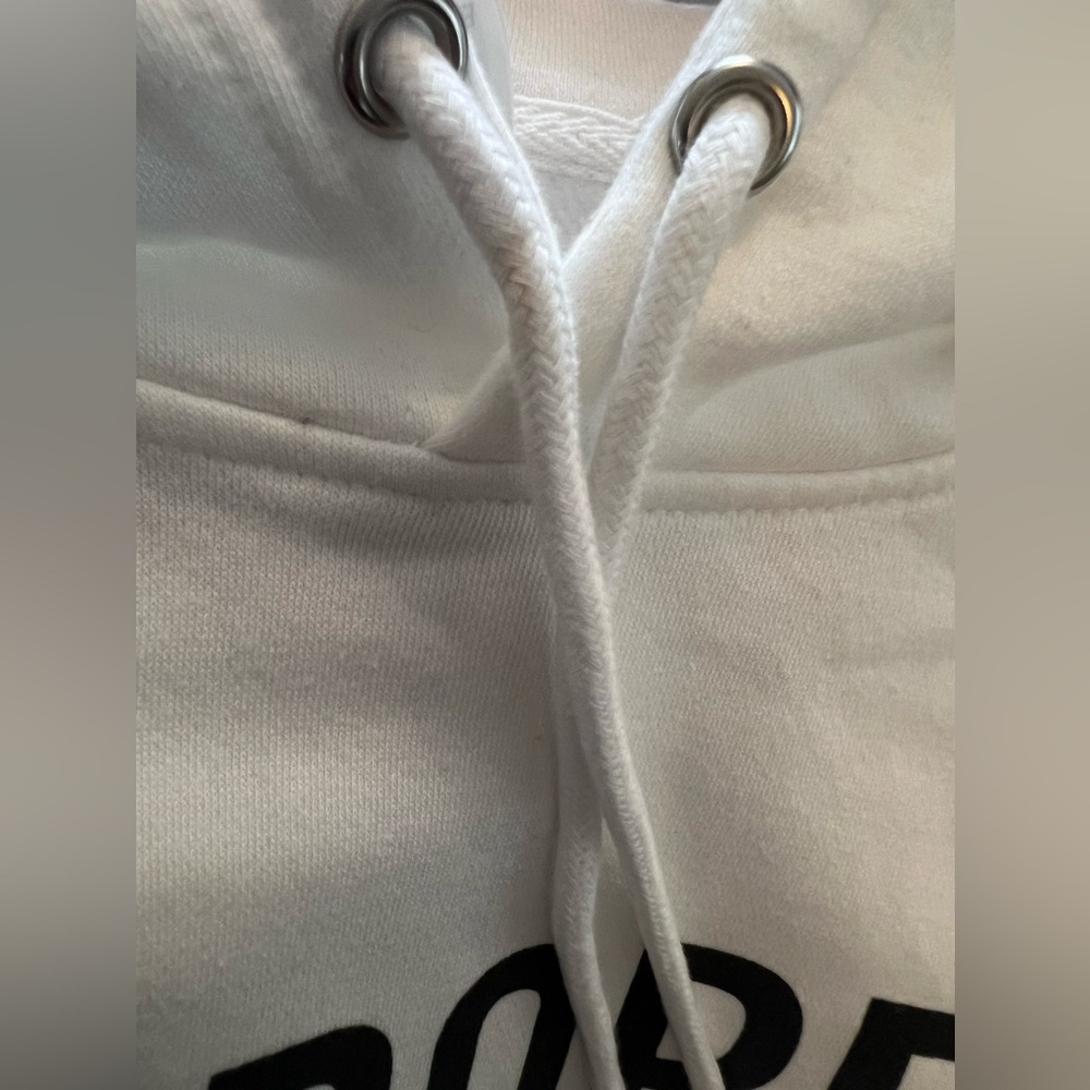 NEW White w/ Black J'ADORE Graphic Hoodie-Large - Picture 7 of 7